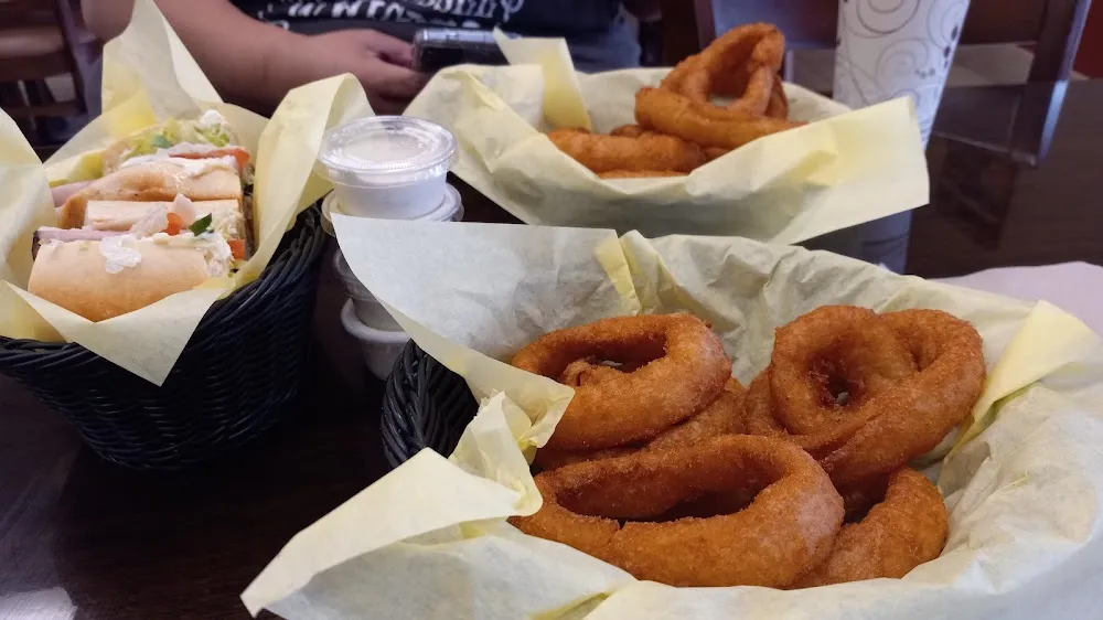 Turkey & Ham Sandwich & 2 Orders of Onion Rings